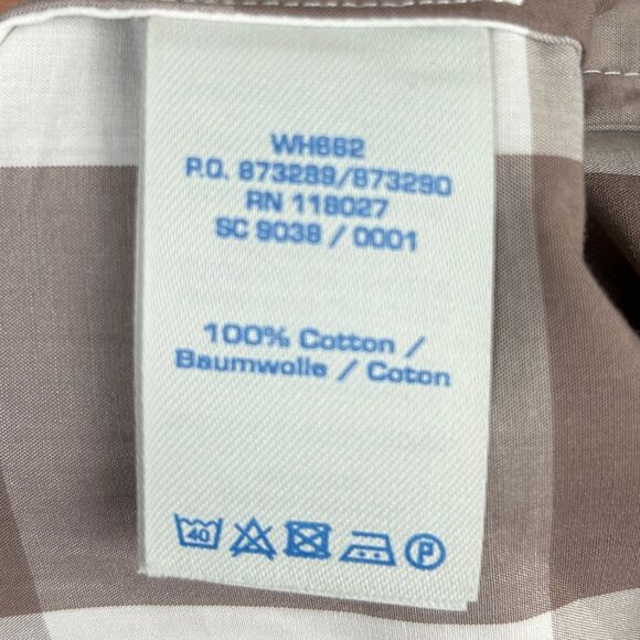 Boden Plaid Brown & White Checked Shirt Dress Button Down Long Sleeve Belted 4 - Picture 14 of 15